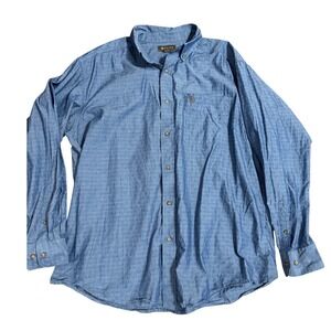 Ariat Thomas Classic Mens LS Button Down Shirt Blue Diamond Textured sz XL